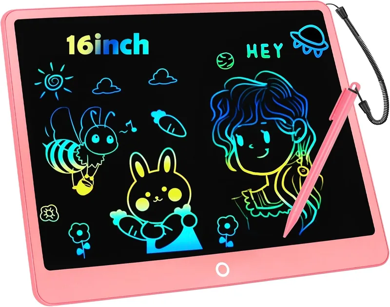 FXI ▫️ Tablet de escrita LCD de 16 polegadas, quadro de desenho eletrónico, quadro colorido, tablet gráfico eletrónico, quadro infantil, brinquedo, conjunto de presente de aniversário para meninas e meninos dos 3 aos 12 anos