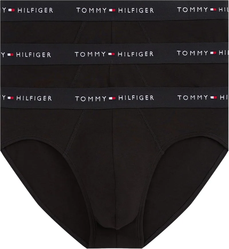 Tommy Hilfiger ▫️ Cuecas boxer, embalagem de 3, para homem, cuecas justas, tecido elástico