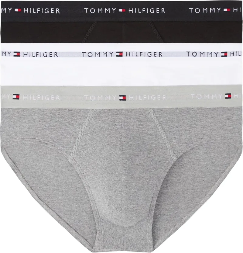 Tommy Hilfiger ▫️ Cuecas boxer, embalagem de 3, para homem, cuecas justas, tecido elástico