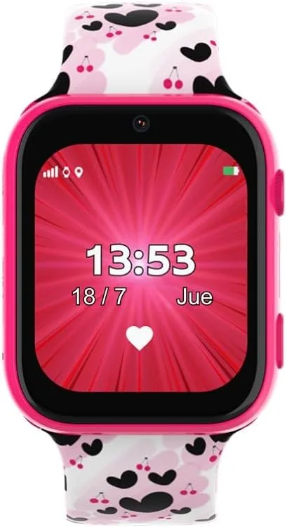 CEFATRONIC ▫️ Cefa Toys - Relógio inteligente Holawatch Smart Pro Rosa GPS, entretenimento e segurança com 4G LBS/WIFI, GPS, cartão SIM, câmara, jogos, chamadas, videochamadas, bracelete extra, proteção de ecrã