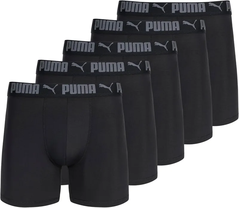 PUMA ▫️ 5 Pack Performance Boxer Briefs Roupa interior para homem Roupa interior para homem