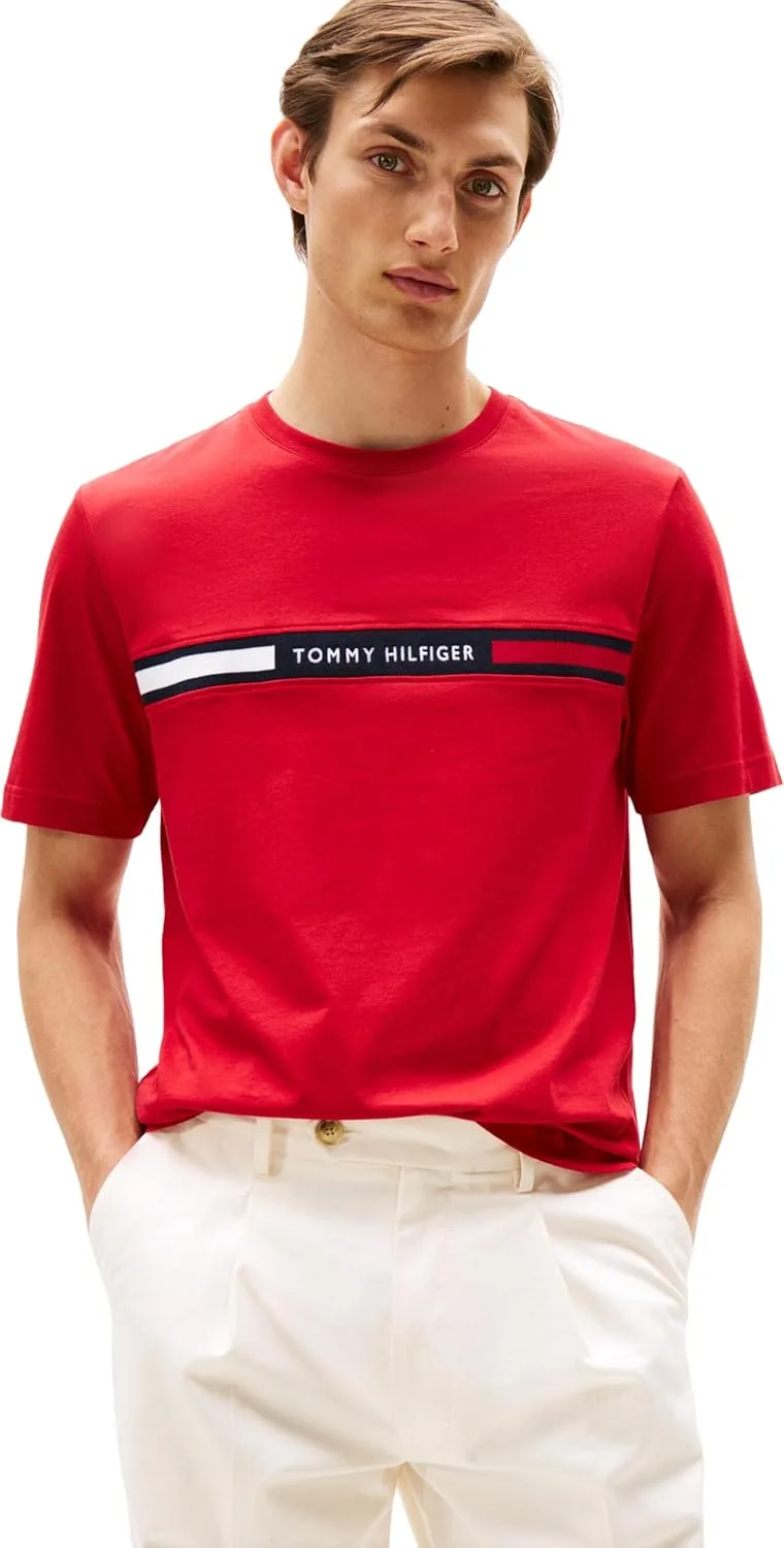 Tommy Hilfiger ▫️ Camiseta de manga curta para homem, com gola redonda