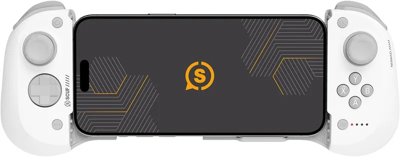 Scuf ▫️ Comando móvel sem fios para iPhone NOMAD - Pás traseiras - Varetas antiderrapantes - Conectividade Bluetooth 5.0 - Comando PS, Xbox Game Pass, Apple Arcade, Steam Link - Branco