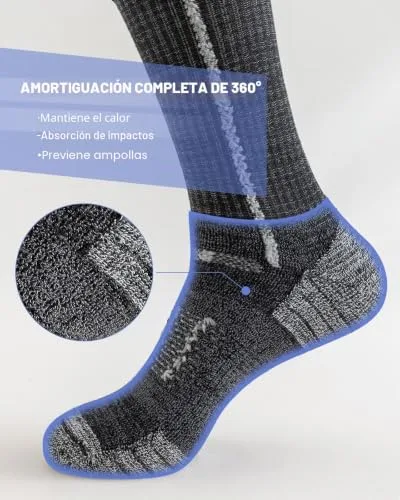 Niorasen ▫️ Meias de trabalho em algodão para homem, 5 pares de meias almofadadas para botas desportivas de caminhada, desporto e corrida 4