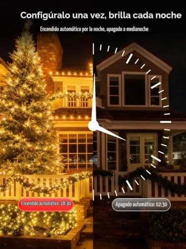 ARKOCHIC ▫️ Luzes de Natal para exterior, 35 m, 300 LED, guirlanda de luzes para exterior, branco quente 3