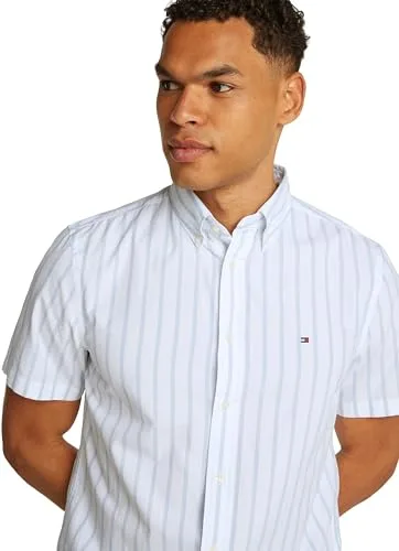 Tommy Hilfiger ▫️ Camisa de popelina para homem Flex Poplin de manga curta 3