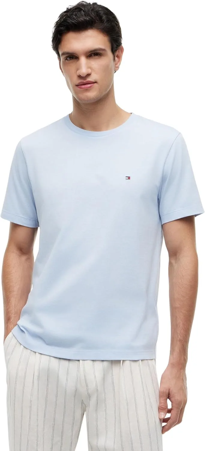 Tommy Hilfiger ▫️ T-Shirt de manga curta para homem T-shirt sazonal sólida com gola redonda