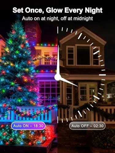 ARKOCHIC ▫️ Luzes de Natal para exterior, 35 m, 300 LED, guirlanda de luzes multicolorida para exterior 3