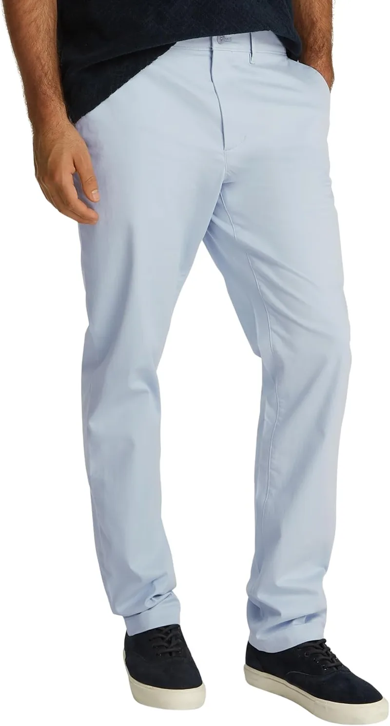 Tommy Hilfiger ▫️ Calças chino para homem, modelo Denton, em cetim, corte reto