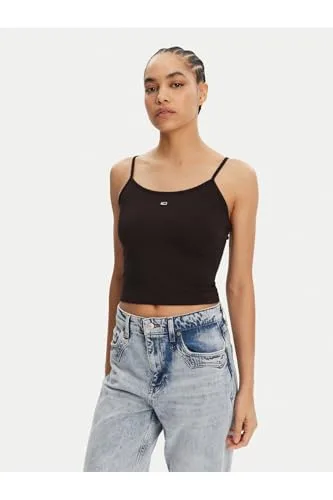 Tommy Jeans ▫️ Camisolas de alças, Conjunto de 2, Mulher, Essential Strap Top, Tecido elástico 2