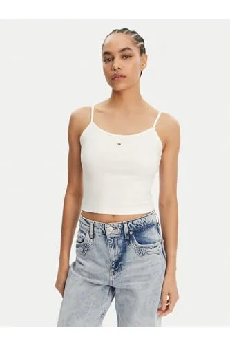 Tommy Jeans ▫️ Camisolas de alças, Conjunto de 2, Mulher, Essential Strap Top, Tecido elástico 3