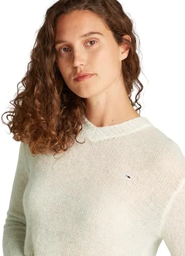 Tommy Jeans ▫️ Camisola para mulher, de malha aberta, com gola em V 3