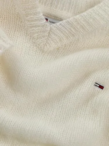 Tommy Jeans ▫️ Camisola para mulher, de malha aberta, com gola em V 4