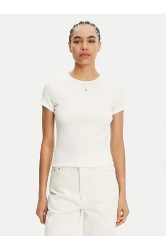 Tommy Jeans ▫️ Camiseta de manga curta para mulher, pack de 2, Essential Rib, corte justo 4