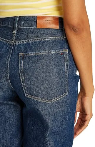 Tommy Hilfiger ▫️ Calças de ganga para mulher, modelo Tapered Ace, cintura média 4