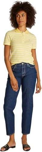 Tommy Hilfiger ▫️ Calças de ganga para mulher, modelo Tapered Ace, cintura média 5