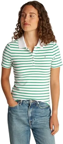 Tommy Hilfiger ▫️ Polo de manga curta para mulher, corte justo 2