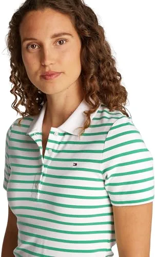 Tommy Hilfiger ▫️ Polo de manga curta para mulher, corte justo 3