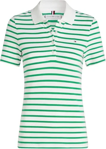 Tommy Hilfiger ▫️ Polo de manga curta para mulher, corte justo 5