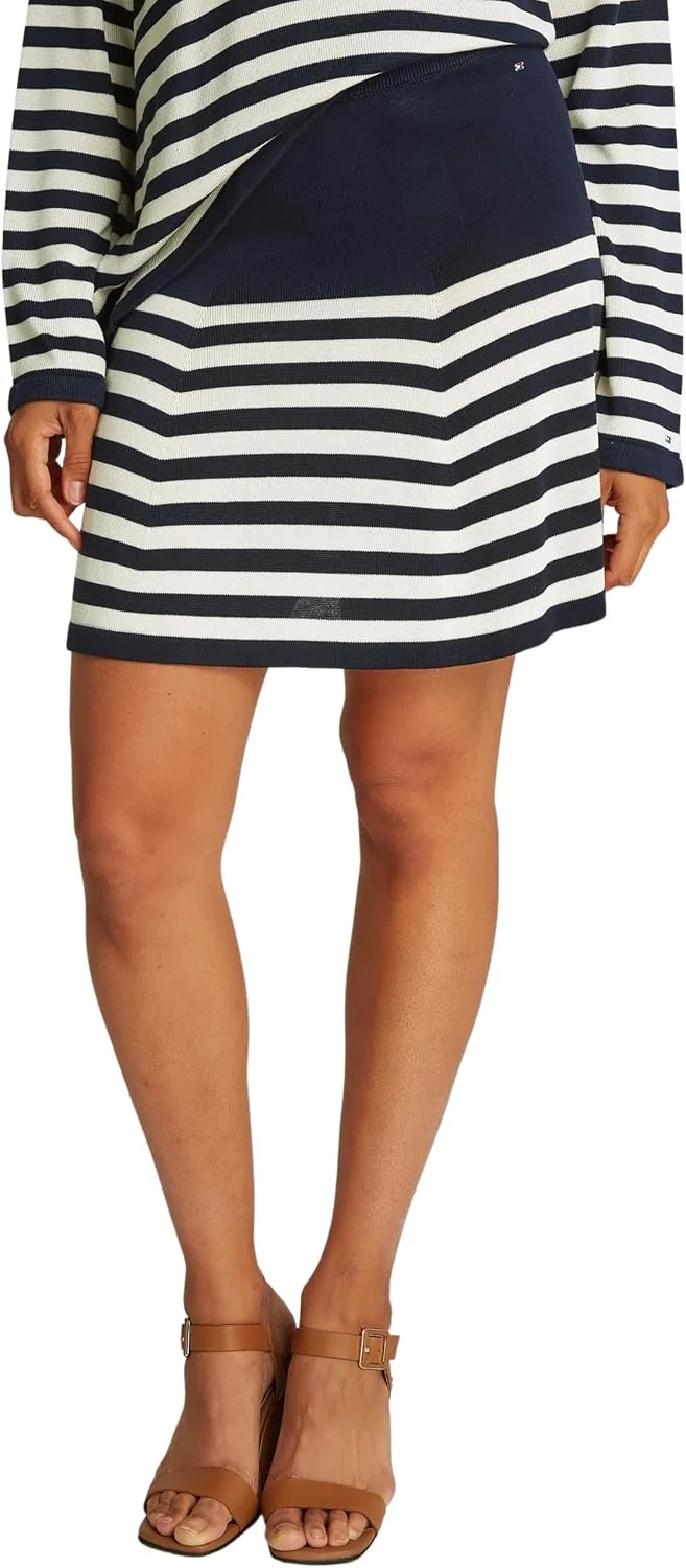 Tommy Hilfiger ▫️ Saia Curta de Lyocell e Seda para Mulher, com Corte Largado