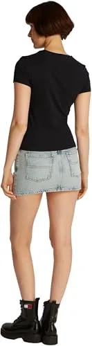 Tommy Jeans ▫️ Camiseta de manga curta para mulher Essential Logo tee, corte justo 2