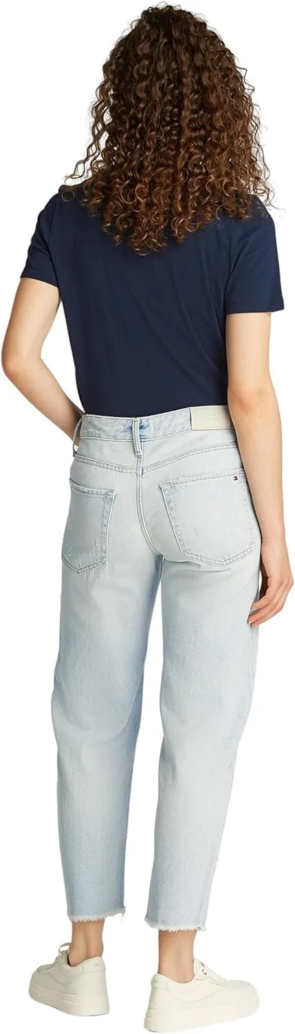 Tommy Hilfiger ▫️ Calças de ganga Tapered Sky para mulher Cintura média