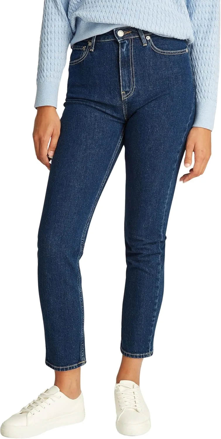 Calças de ganga de cintura subida Tommy Hilfiger Slim Cigarette Ace para mulher