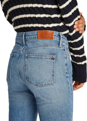 Tommy Hilfiger ▫️ Calças de ganga para mulher, corte bootcut, modelo UMA, tamanho médio 3