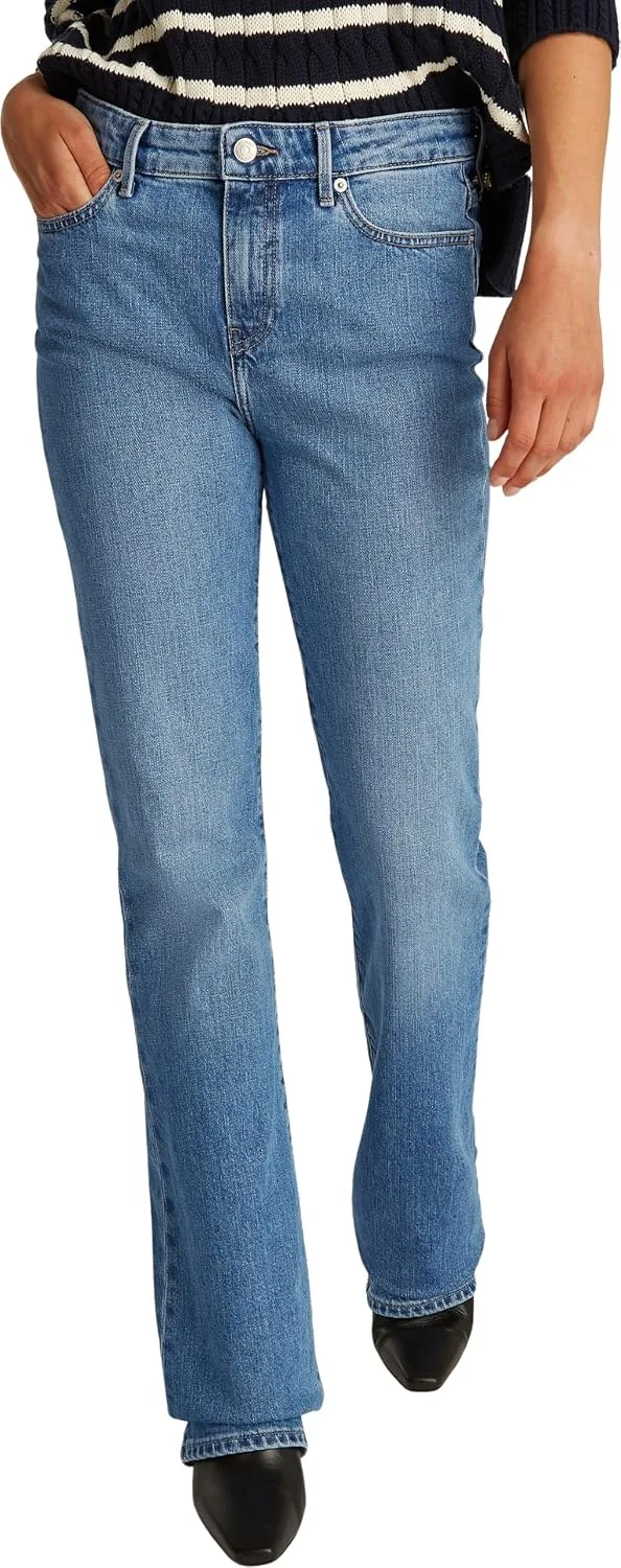 Tommy Hilfiger ▫️ Calças de ganga para mulher, corte bootcut, modelo UMA, tamanho médio
