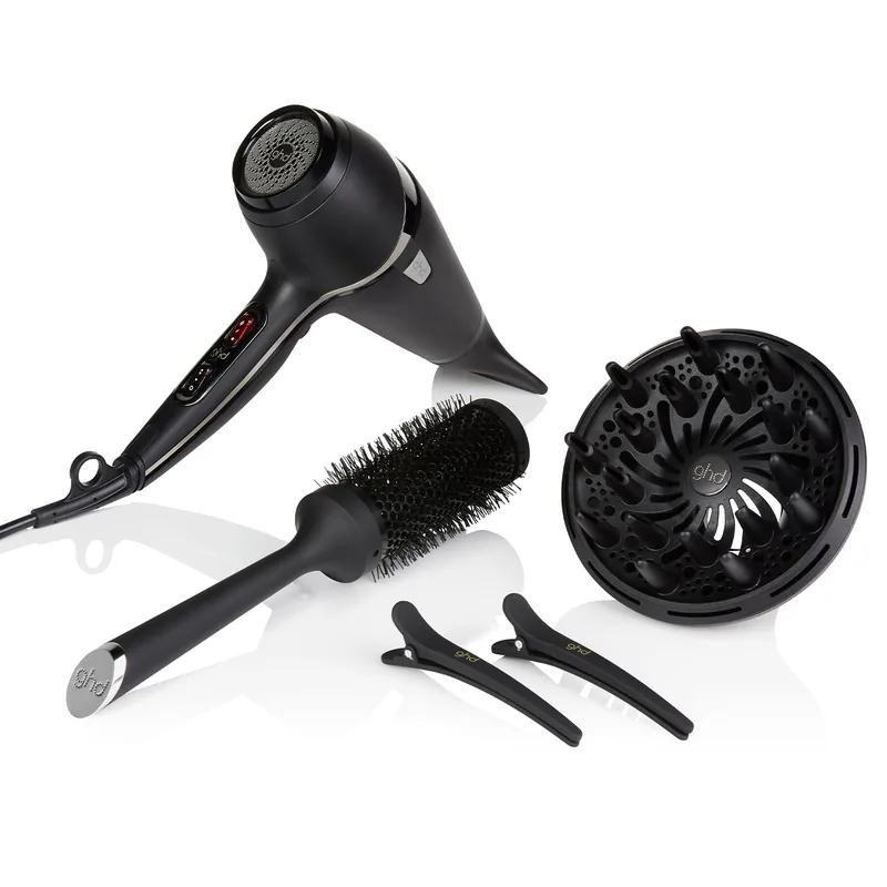 ghd ▫️ air Dry Kit - Secador de cabelo profissional com difusor, escova, ganchos e bolsa de arrumação