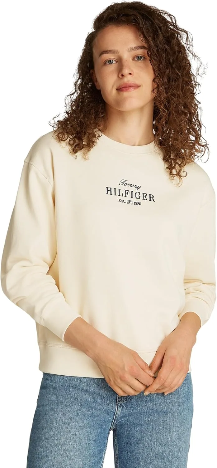 Tommy Hilfiger ▫️ Camisola de algodão para mulher, corte regular