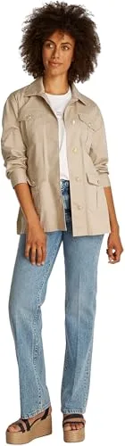 Tommy Hilfiger ▫️ Casaco tipo camisa para mulher, modelo «Gold Button Utility», com bolsos no peito 4