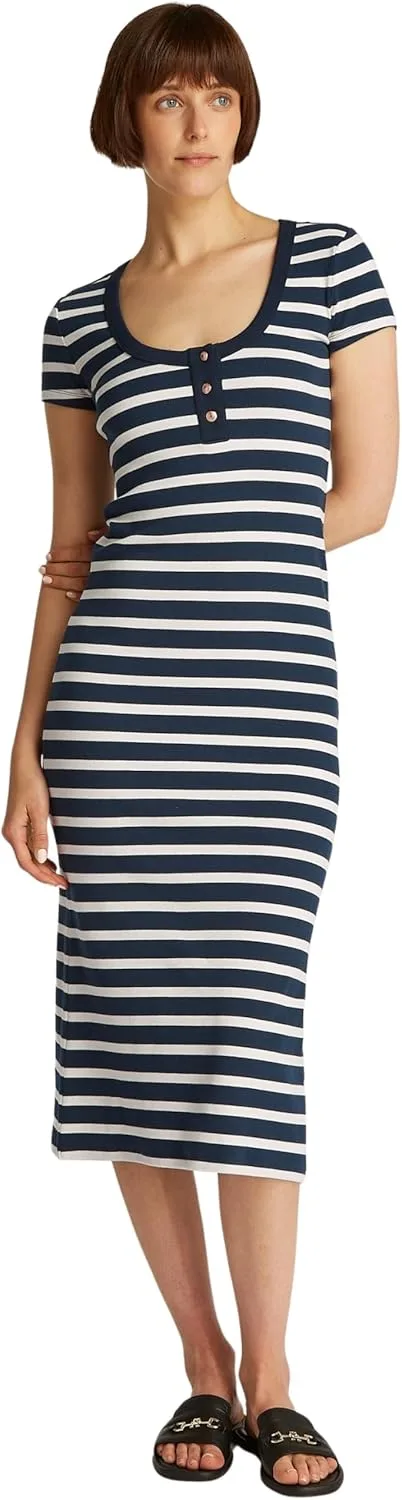 Tommy Hilfiger ▫️ Vestido Bodycon para mulher Henley Gold Slim Fit