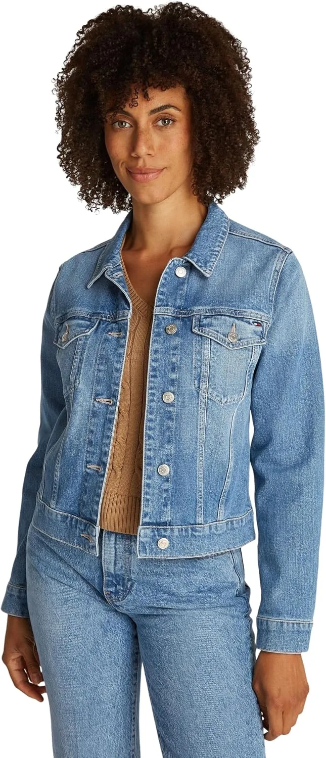 Tommy Hilfiger ▫️ Casaco Justo Dnm UMA WW0WW44373 DNM para Mulher
