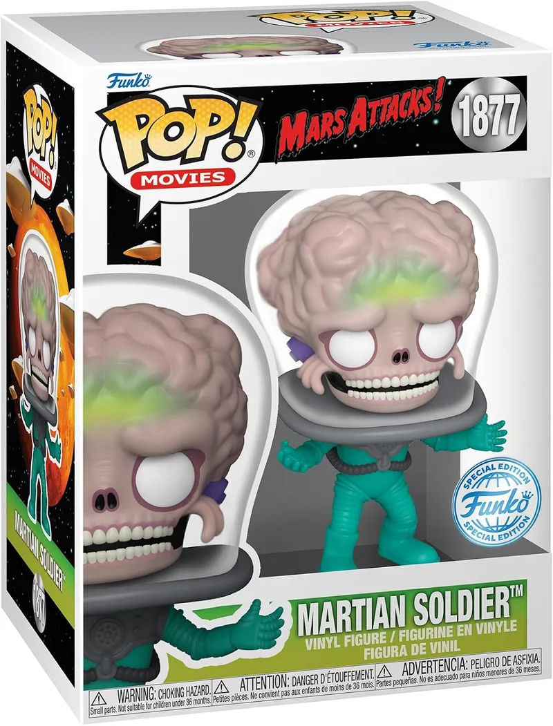 Funko ▫️ Pop! Filmes: Mars Attacks - Soldado Alienígena (probabilidade de 1 em 6)