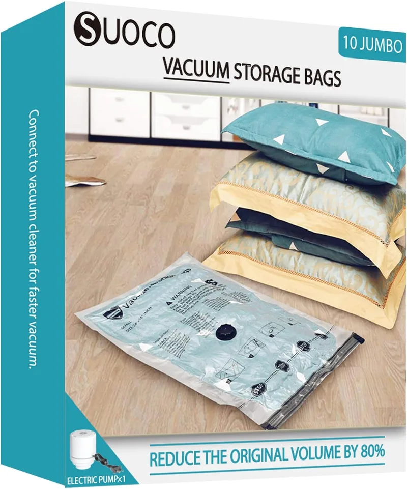 SUOCO ▫️ Sacos de armazenamento no vácuo 10 jumbo com bomba eléctrica