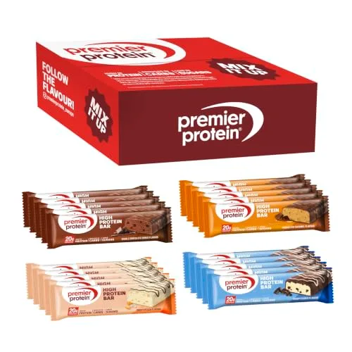 Premier Protein ▫️ Barra rica em proteínas 50% - Caixa com vários sabores - 20x40 g - Baixo teor de açúcar - Baixo teor de hidratos de carbono - Barra rica em proteínas 2