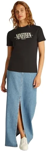 Calvin Klein ▫️ T-shirt de manga curta para mulher, com estampado, corte regular 4