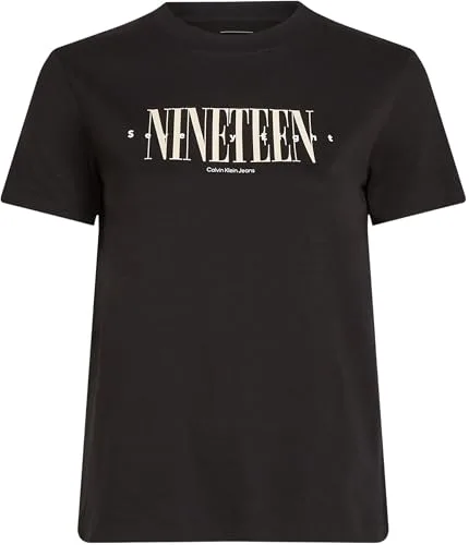 Calvin Klein ▫️ T-shirt de manga curta para mulher, com estampado, corte regular 5