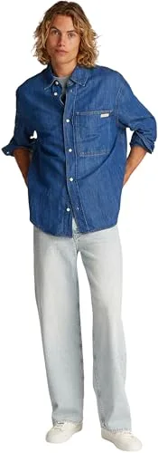 Calvin Klein ▫️ Camisa de ganga Regular Linear J30j327509, manga comprida, para homem 5