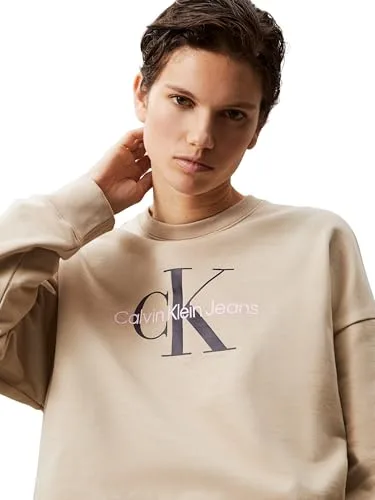 Calvin Klein ▫️ Camisola de senhora Monólogo em French Terry com gola redonda 3