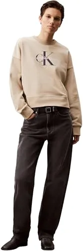 Calvin Klein ▫️ Camisola de senhora Monólogo em French Terry com gola redonda 4