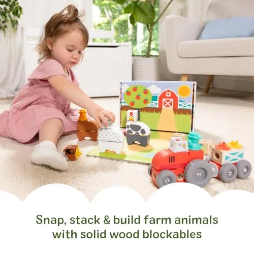 Melissa & Doug ▫️ Conjunto de Brinquedos «Quinta»: Blocos de Construção com Animais de Brincar em Madeira para Crianças, 56 peças - 6074894 - Brinquedos para crianças a partir dos 2 anos - Presente para crianças a partir dos 2 anos - Montessori - Certificados FSC 3