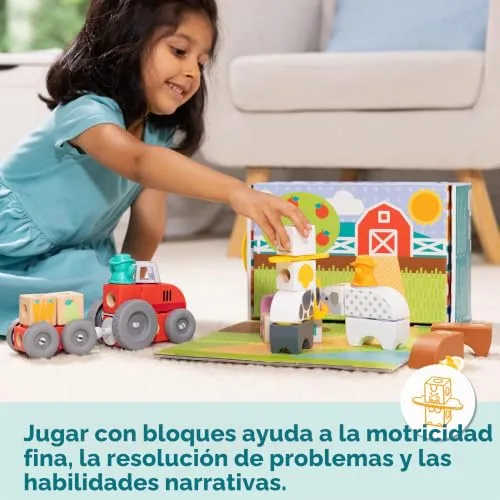 Melissa & Doug ▫️ Conjunto de Brinquedos «Quinta»: Blocos de Construção com Animais de Brincar em Madeira para Crianças, 56 peças - 6074894 - Brinquedos para crianças a partir dos 2 anos - Presente para crianças a partir dos 2 anos - Montessori - Certificados FSC 5
