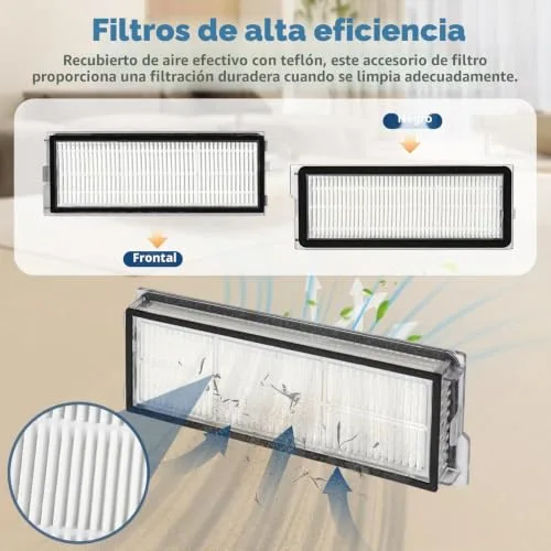 VIEWALL ▫️ Acessórios para o aspirador Roborock Qrevo Pro e Qrevo S: 1 escova principal, 2 filtros HEPA, 6 sacos para o pó, 4 toalhetes, 4 escovas laterais (pretas), 1 escova, 1 chave de fendas 6