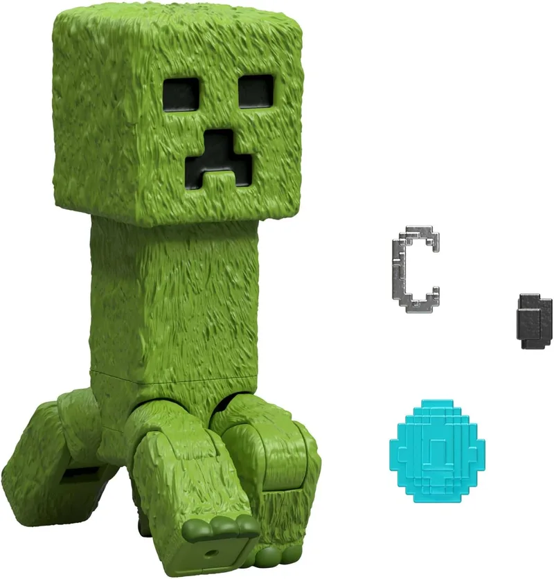 Mattel ▫️ Minecraft Creeper, conjunto de figuras de ação e acessórios, 10,16 cm Personagem colecionável inspirado em "Um Filme Minecraft", JFR58