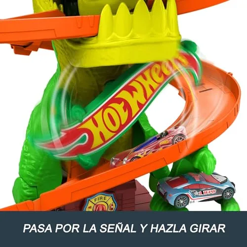 Hot Wheels ▫️ City: Batalha com o T-Rex e Carro de Brinquedo à Escala 1:64 5