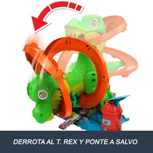 Hot Wheels ▫️ City: Batalha com o T-Rex e Carro de Brinquedo à Escala 1:64 6