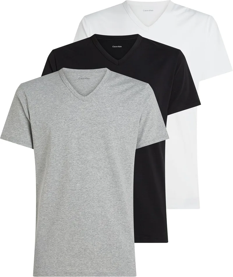 Calvin Klein ▫️ T-shirts de manga curta para homem, pack de 3 com gola em V