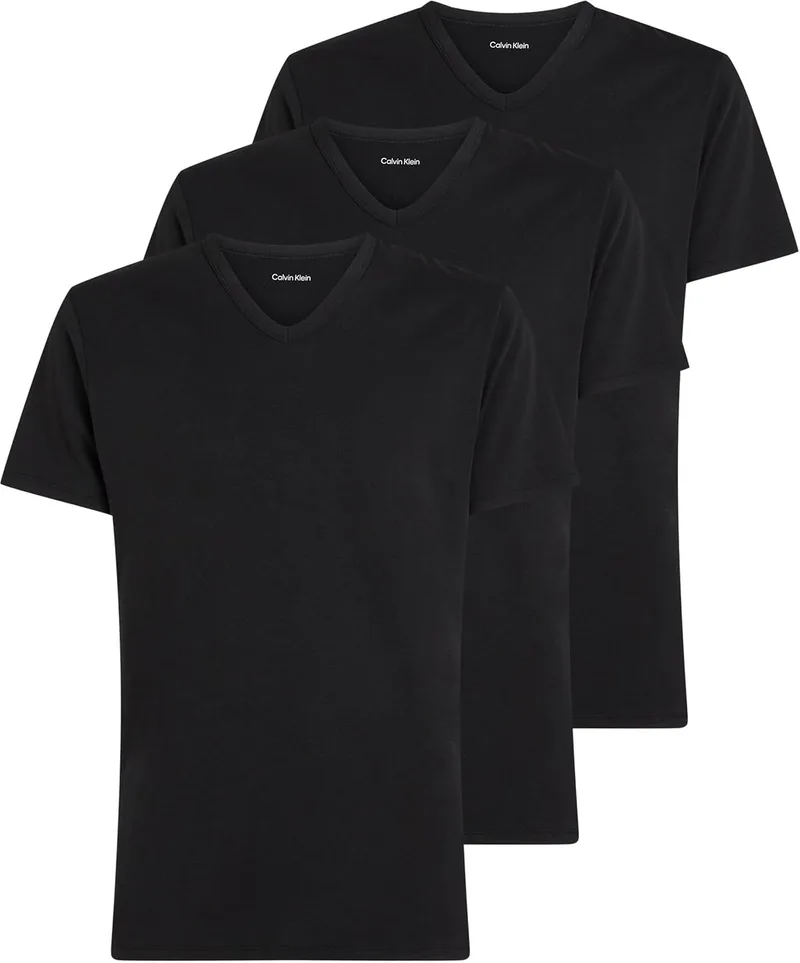 Calvin Klein ▫️ T-shirts de manga curta para homem, pack de 3 com gola em V